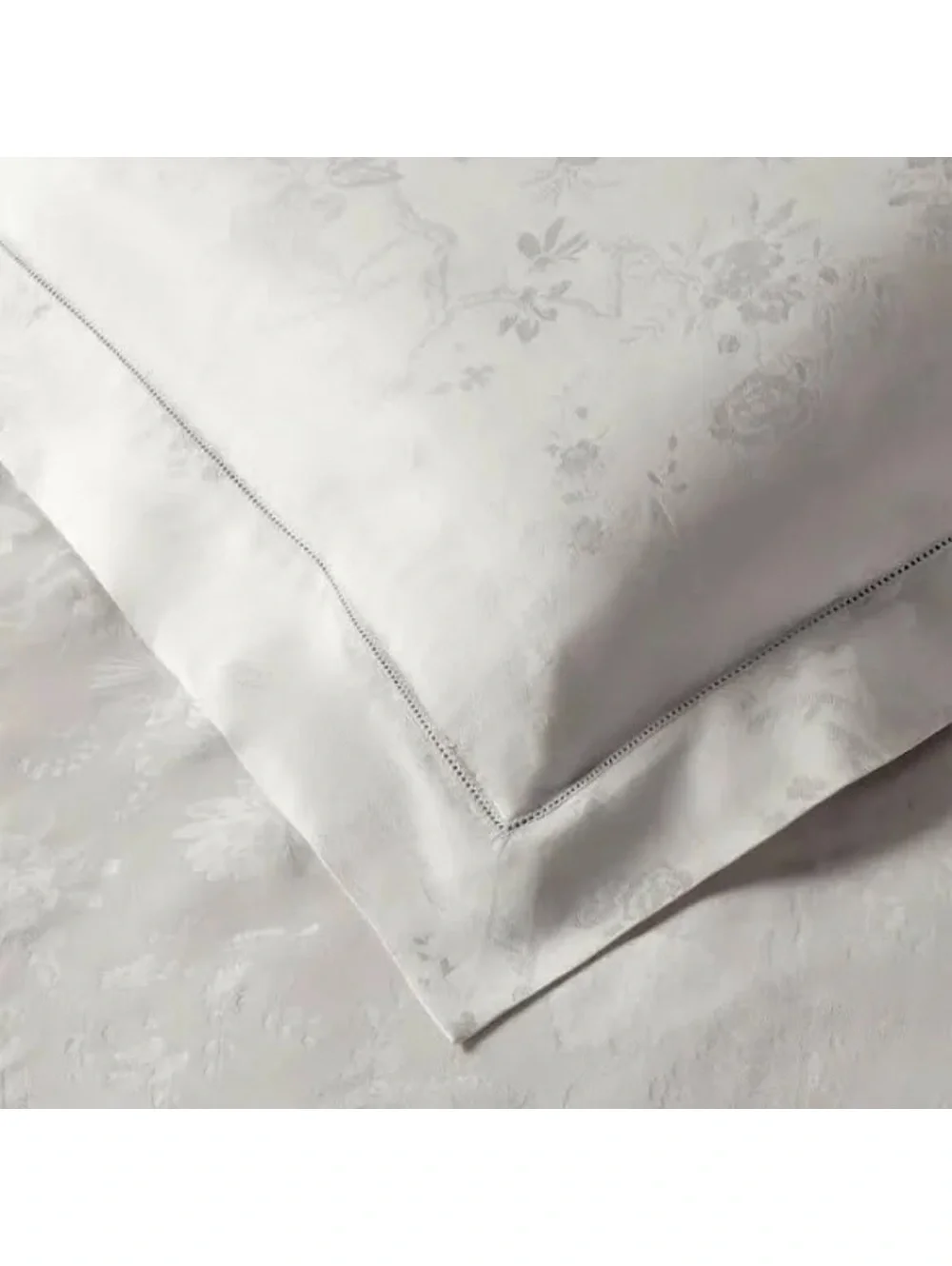 Ralph Lauren Home Organic Cotton Bethany Jacquard Silver Queen Duvet Cover, NWT